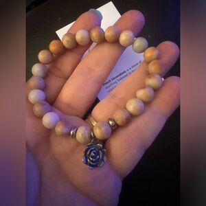 Peach moonstone gemstone bracelet NEW Medium